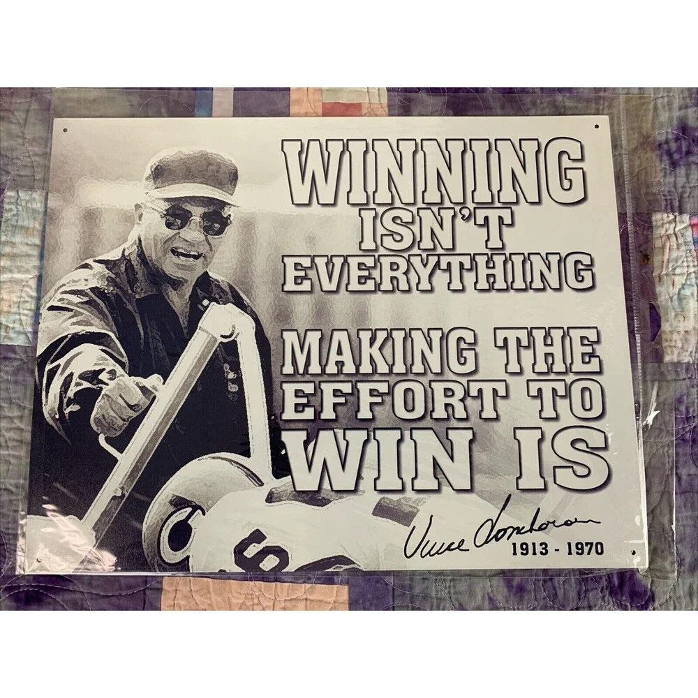 Winning Isn’t Everything Motivational Metal 16x12.5 Sign Decor Bar Man Cave Shop - Picture 1 of 3
